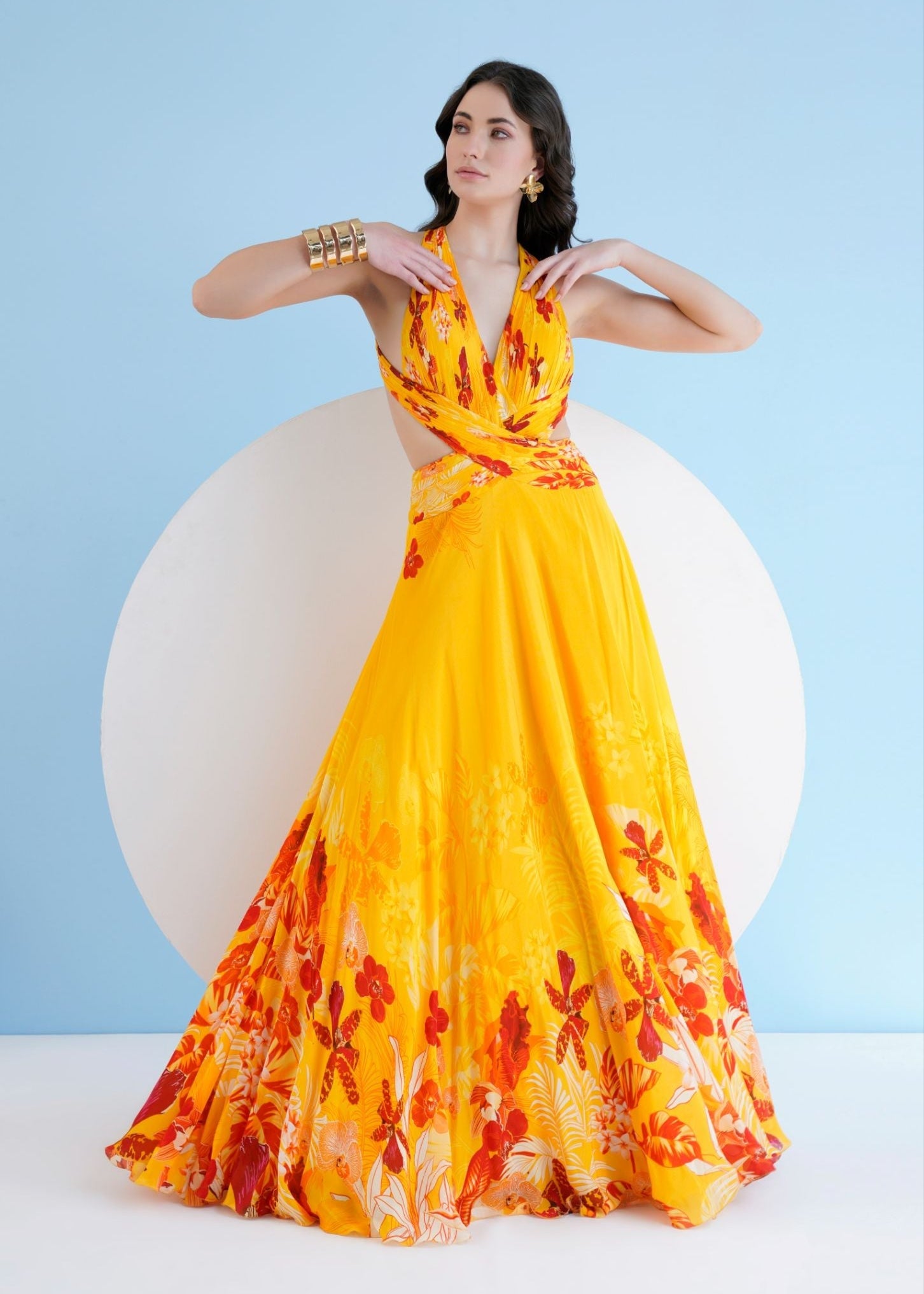 Yellow Orchid Maxi Dress - Main Image