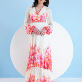 Red Bauhinia Maxi Dress