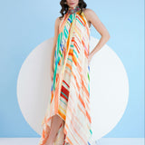 Multi Mystic Line Asymmetric Dress