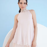 Nude Tiered Maxi Dress