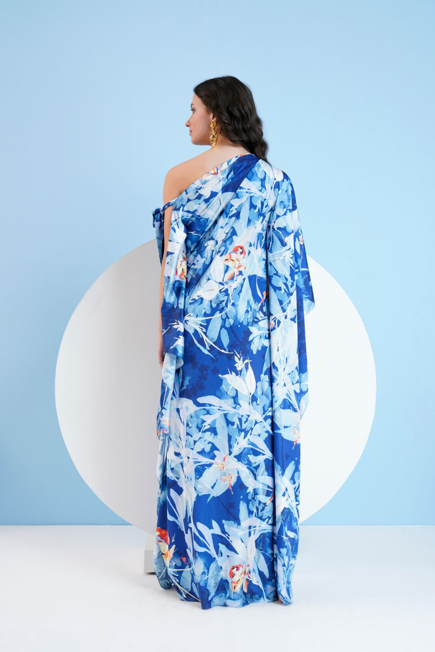 Printed Straight Kaftan With Knot Detail