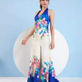 Floral Expression Halter Maxi Dress