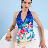 Floral Expression Halter Maxi Dress
