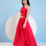 Swarovski Red Asymmetric Dress