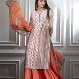 Ivory Printed Kurta Sharara Set