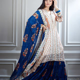 Ivory Printed and Mirror Tunic Set