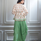 Printed Ivory Top & Sharara Set