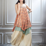 Chiffon Asymmetrical layer Top & Sharara Set
