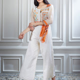Hand Embroidered Printed Chanderi Jumpsuit