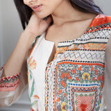 Hand Embroidered Printed Chanderi Jumpsuit