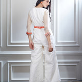 Hand Embroidered Printed Chanderi Jumpsuit