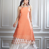 A Hand Embroidered Layered Halter Dress