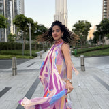 Purple Abstract Geo Dress
