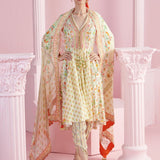 Lemon Blossom Cluster Kurta with Dhoti Pants