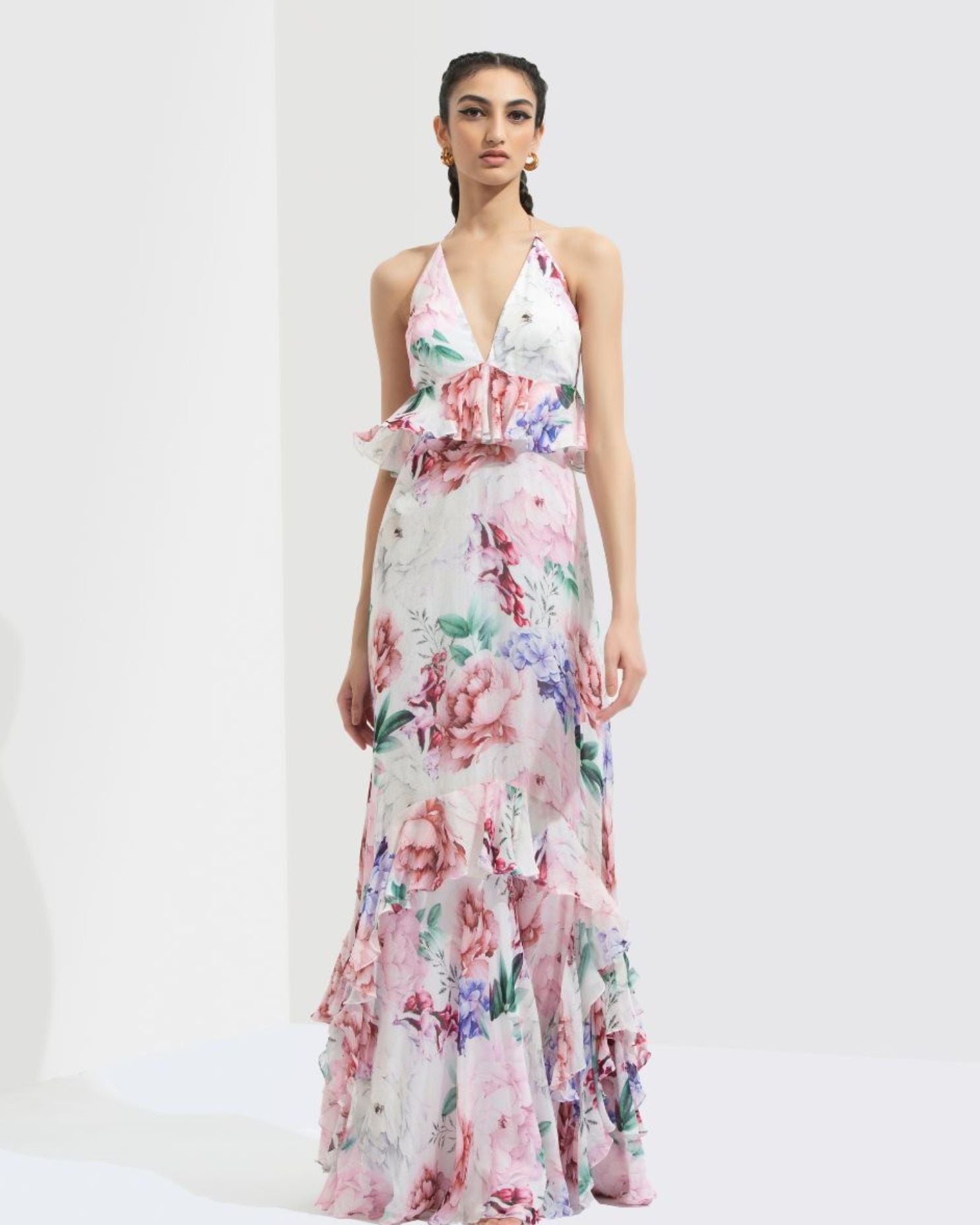 Iris Printed Long Dress