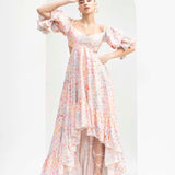 Leaf Magic Jacquard Cutouts Dress