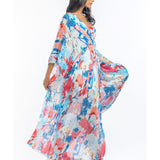 Chiffon Printed Pleated Kaftan