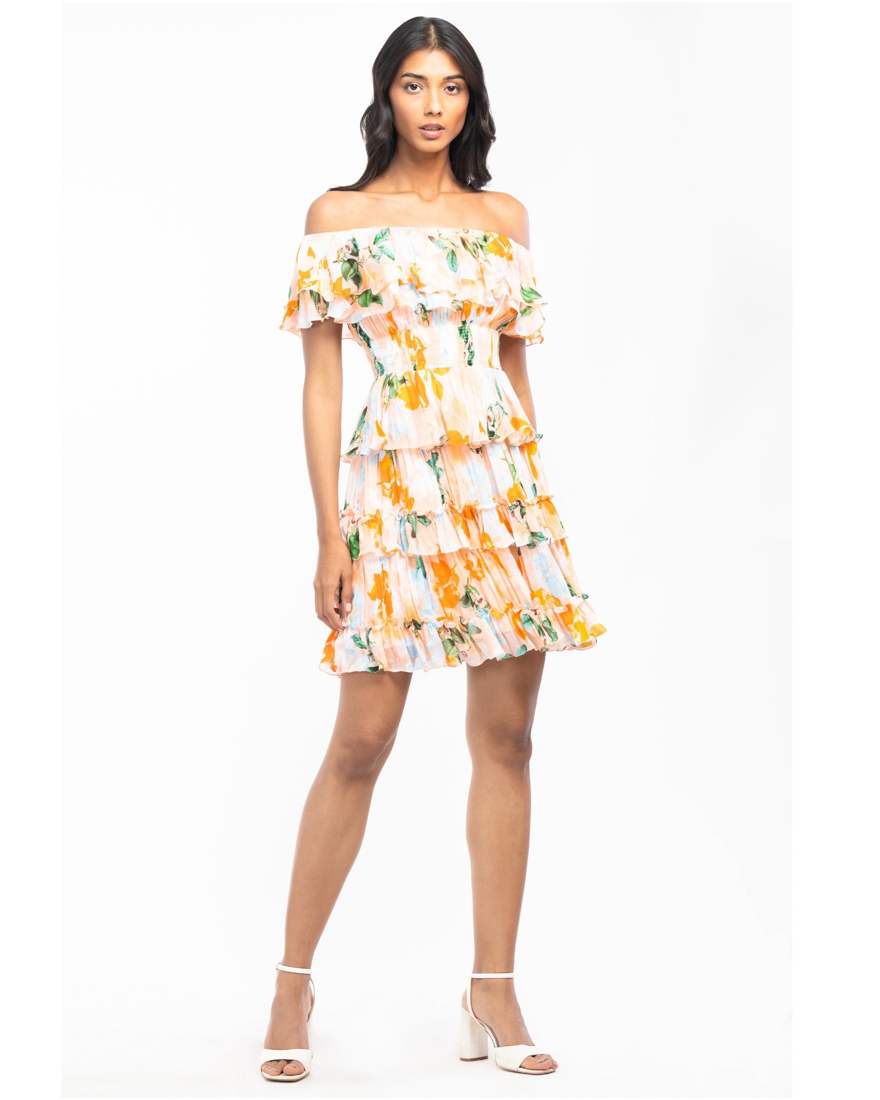 Chiffon Printed Short Dress