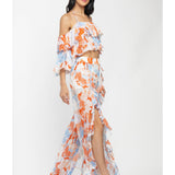 Chiffon Printed Top With Printed Pants