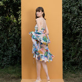 Hibiscus Off Shoulder Bodysuit With Cover Up
