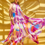 Purple Abstract Geo Dress