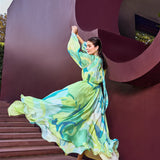 Green Abstract Geo Dress