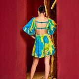 Blue Surge Corsage Romper