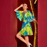 Blue Surge Corsage Romper