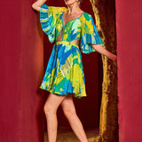 Blue Surge Corsage Romper