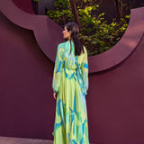 Green Abstract Geo Dress