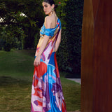 Blue Modern Abstract One Shoulder Dress