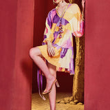 Purple Orange Eucalyptus Breezy Dress