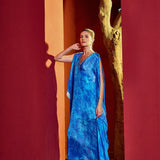 Blue Mixed Leaf Dress