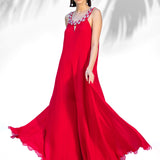 Ruby Red Flared Jumpsuit