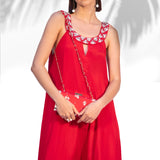 Ruby Red Flared Jumpsuit