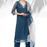 Sapphire Blue Kurta With Pant Set