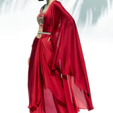 Ruby Red Drape Sari