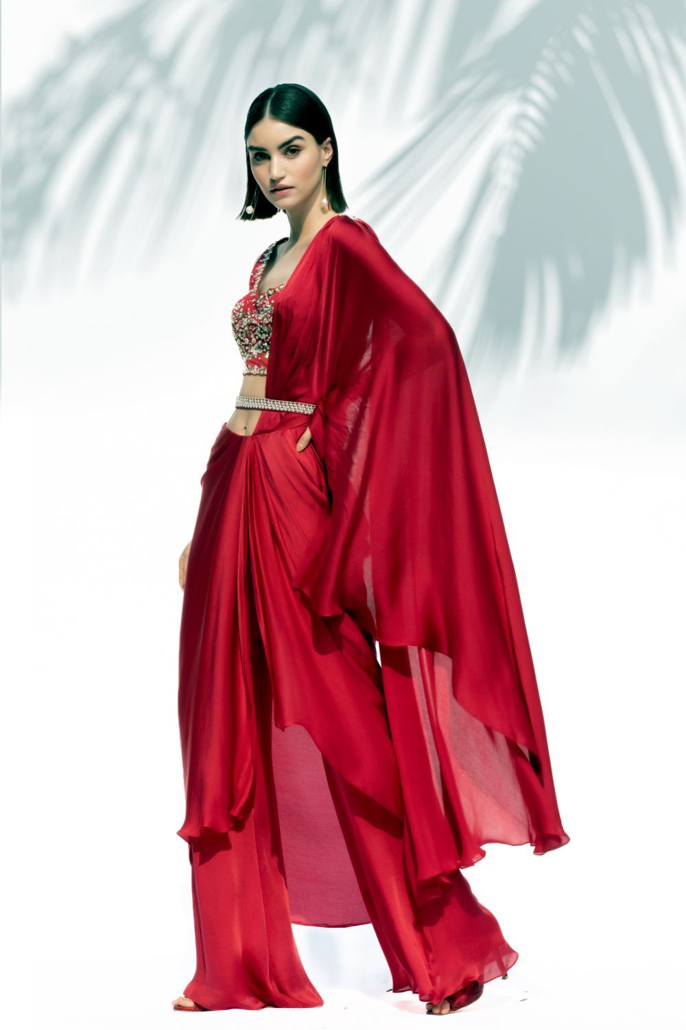 Ruby Red Drape Sari