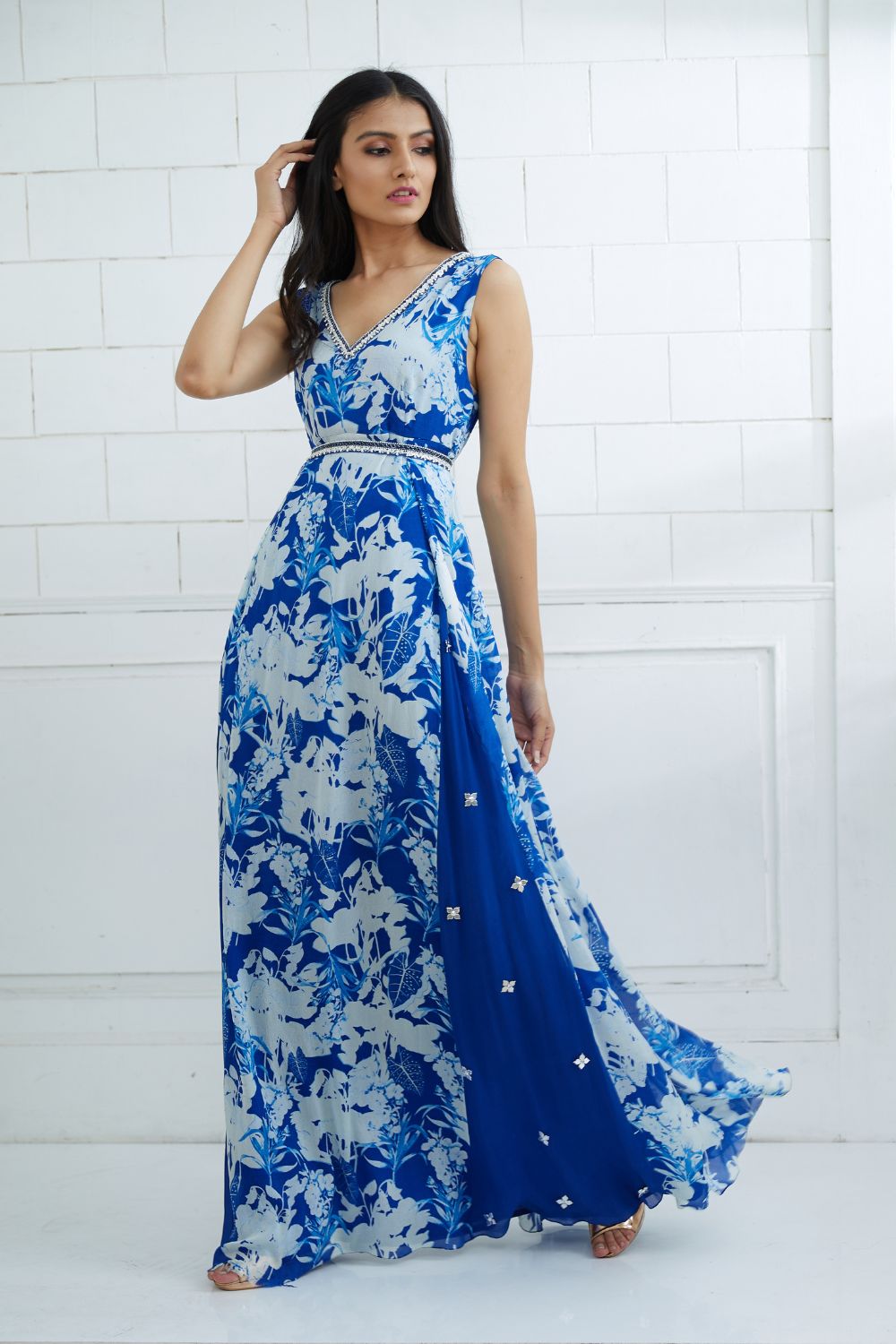 Royal Blue Printed Dress