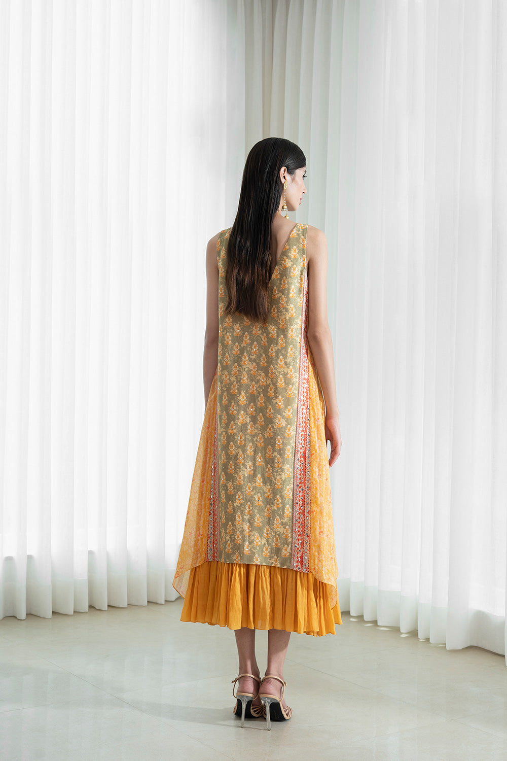 Calf Length Panelled Dress