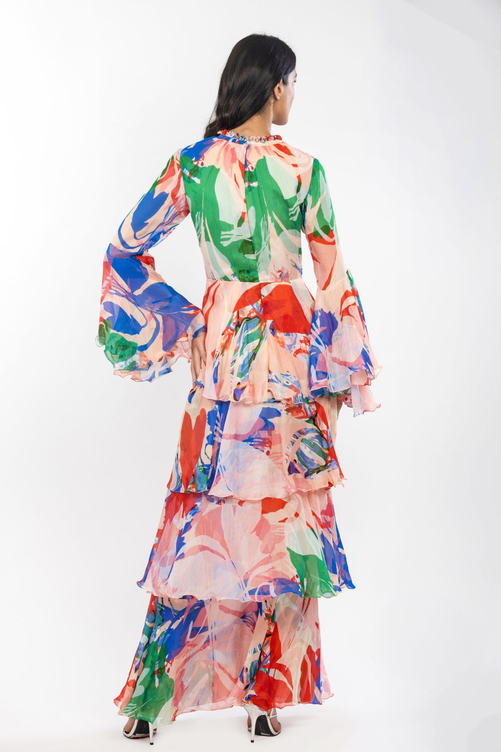 Chiffon Printed Layered Dress