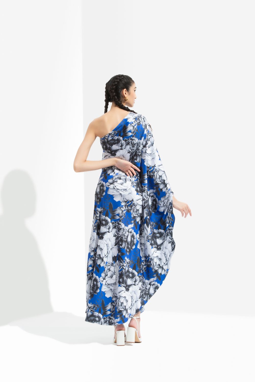 Luana Printed One Off Shoulder Kaftan Dress