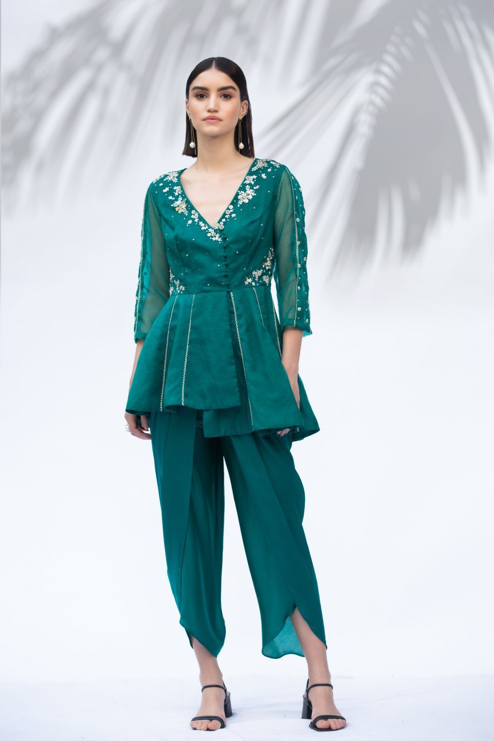 Emerald Green Tunic With Dhoti