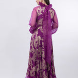 Purple Raglan Sleeve Brasso Full Length Gown