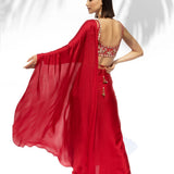 Ruby Red Drape Sari