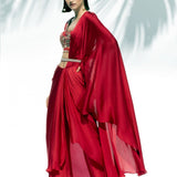Ruby Red Drape Sari