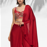 Ruby Red Drape Sari