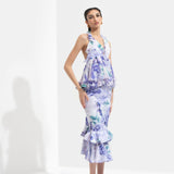 Ume Printed Halter Neck Top Paired With Skirt