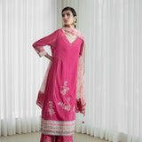 Kurta And Sharara Paired Printed Dupatta