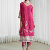 Kurta And Pants Paired Printed Dupatta